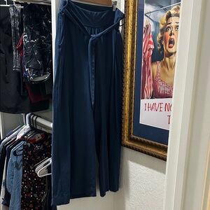 Pact Women's Wide Leg Pants - Navy Blue